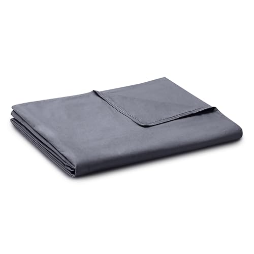 YnM Exclusive Cotton Duvet Cover for Weighted Blankets with 16 Strings Dark Grey 60x 80