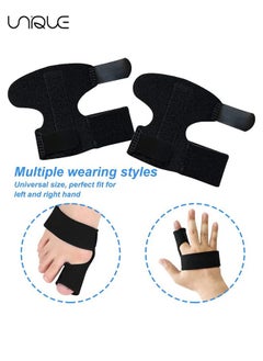 Unique 2PCS Finger Support Splint, Adjustable Aluminium Alloy Support, for Sport Injuries, Joints Pain, Finger Splint for Children and Adults with Velcro (Black)  - Image 4