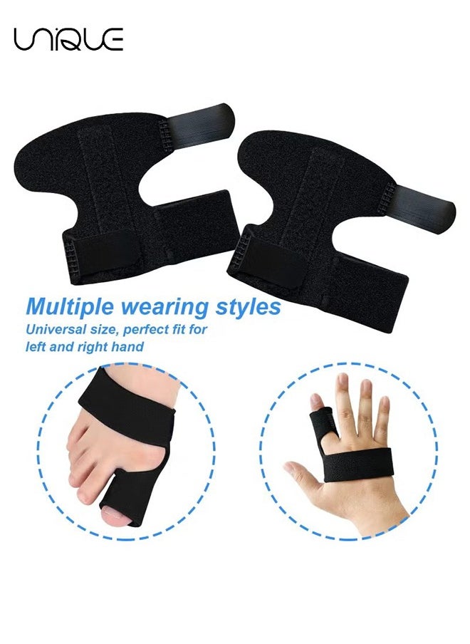 Unique - 2PCS Finger Support Splint, Adjustable Aluminium Alloy Support, for Sport Injuries, Joints Pain, Finger Splint for Children and Adults with Velcro (Black) - Image 1