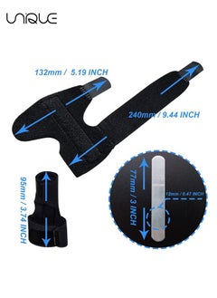 Unique 2PCS Finger Support Splint, Adjustable Aluminium Alloy Support, for Sport Injuries, Joints Pain, Finger Splint for Children and Adults with Velcro (Black)  - Image 2