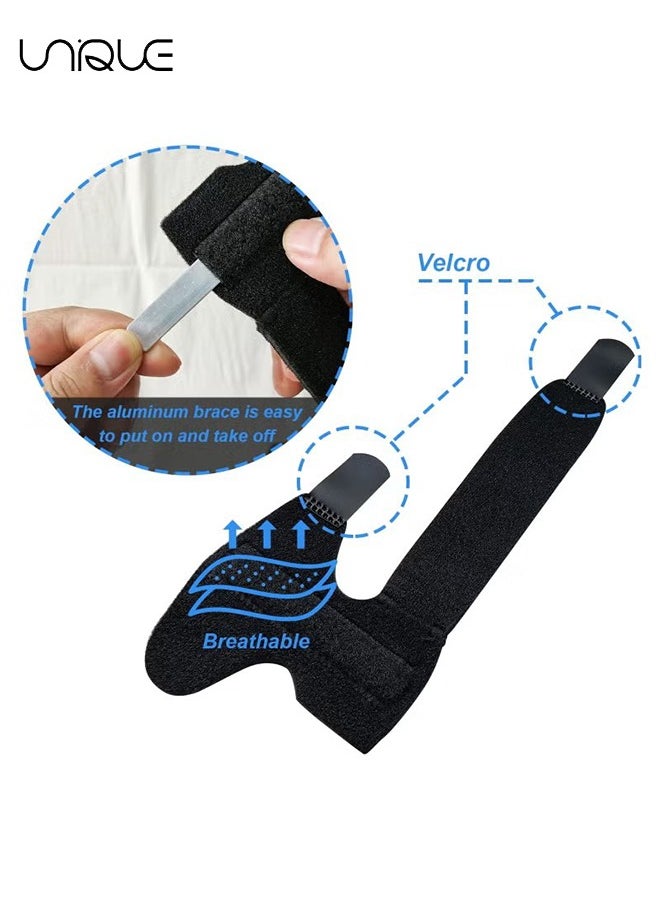 Unique - 2PCS Finger Support Splint, Adjustable Aluminium Alloy Support, for Sport Injuries, Joints Pain, Finger Splint for Children and Adults with Velcro (Black) - Image 1