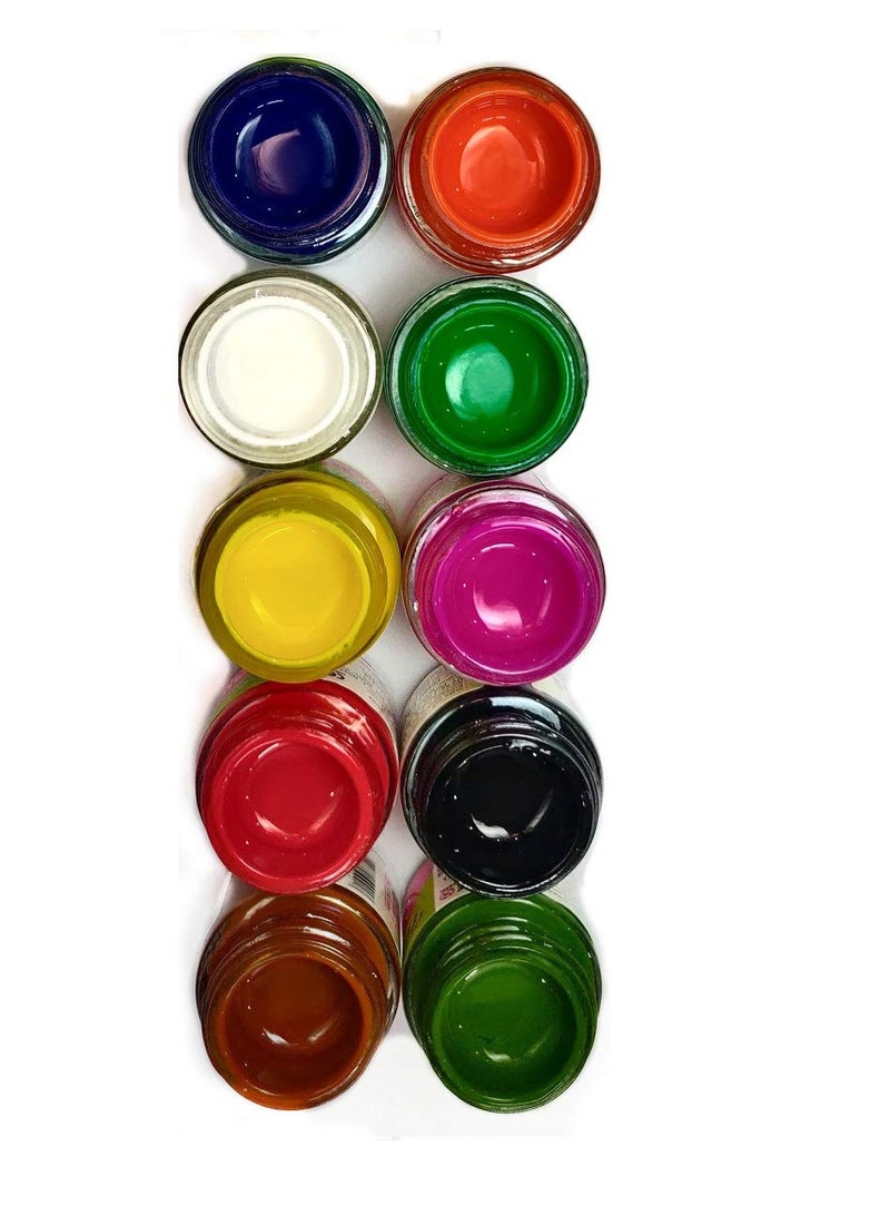 Definite Acrylic Colors, Artist Brushes Mix Set & Color Mixing Palette (Pack of 10 Colors, Pack of 10 Brushes & Mixing Palette) - Image 2