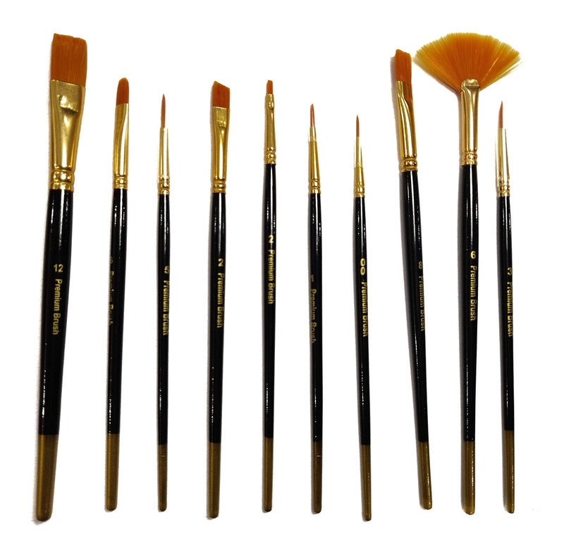 Definite Acrylic Colors, Artist Brushes Mix Set & Color Mixing Palette (Pack of 10 Colors, Pack of 10 Brushes & Mixing Palette) - Image 3