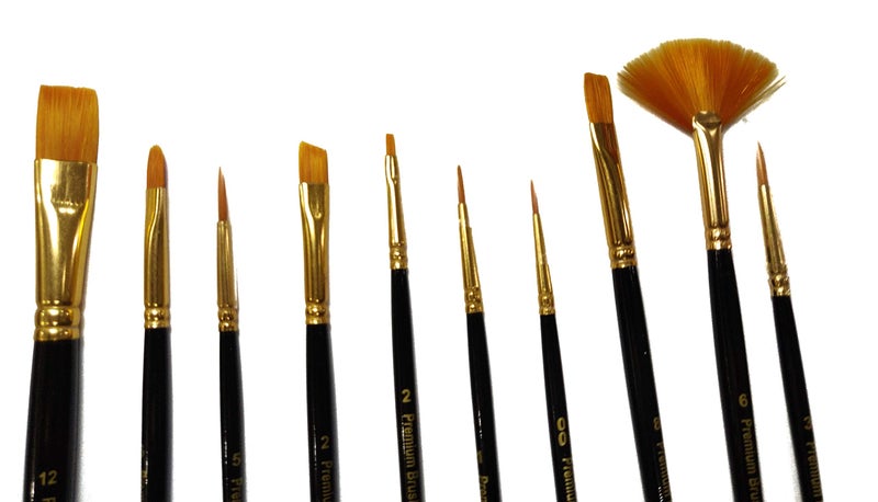 Definite Acrylic Colors, Artist Brushes Mix Set & Color Mixing Palette (Pack of 10 Colors, Pack of 10 Brushes & Mixing Palette) - Image 4