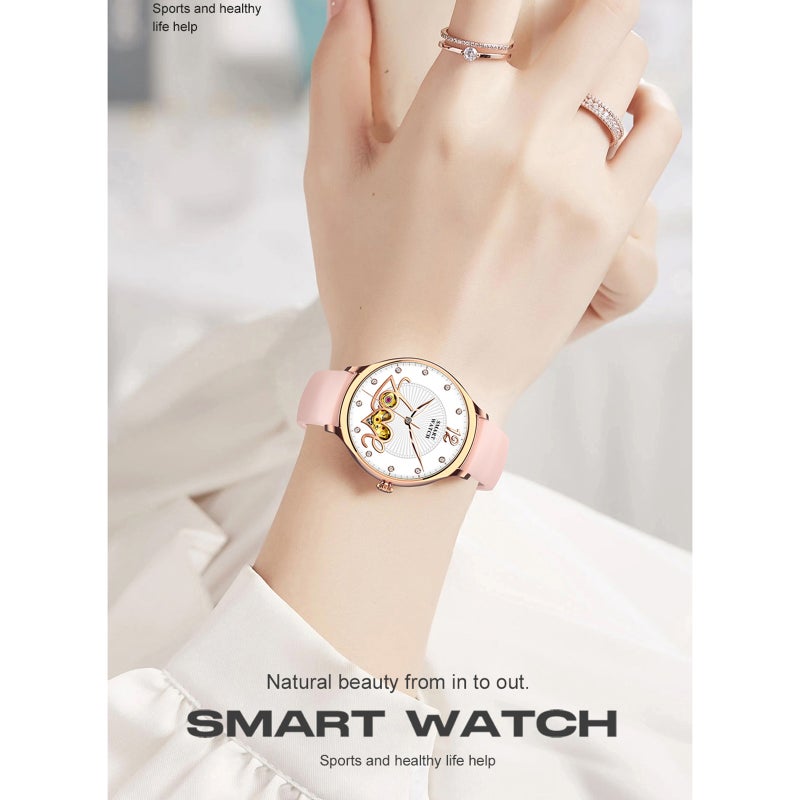 KT67 Female Smart Sports Watch 1.39'' 360*360 TFT Full-touch Screen BT Call Fitness/Health Monitoring Menstrual Cycle Reminder BT Music Compatible with Android iOS - Image 5