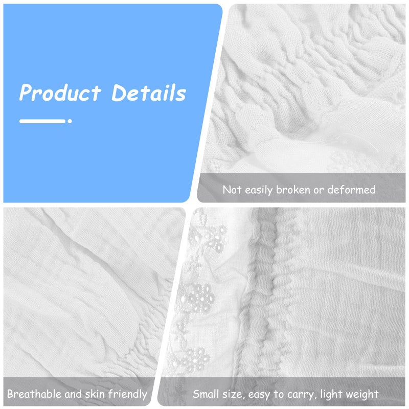 Baby Sun Protection Bonnet Hat White Washed Gauze Cotton 40 48cm Lightweight Summer Cap - Image 4