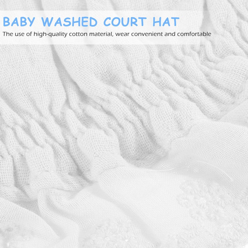 Baby Sun Protection Bonnet Hat White Washed Gauze Cotton 40 48cm Lightweight Summer Cap - Image 5