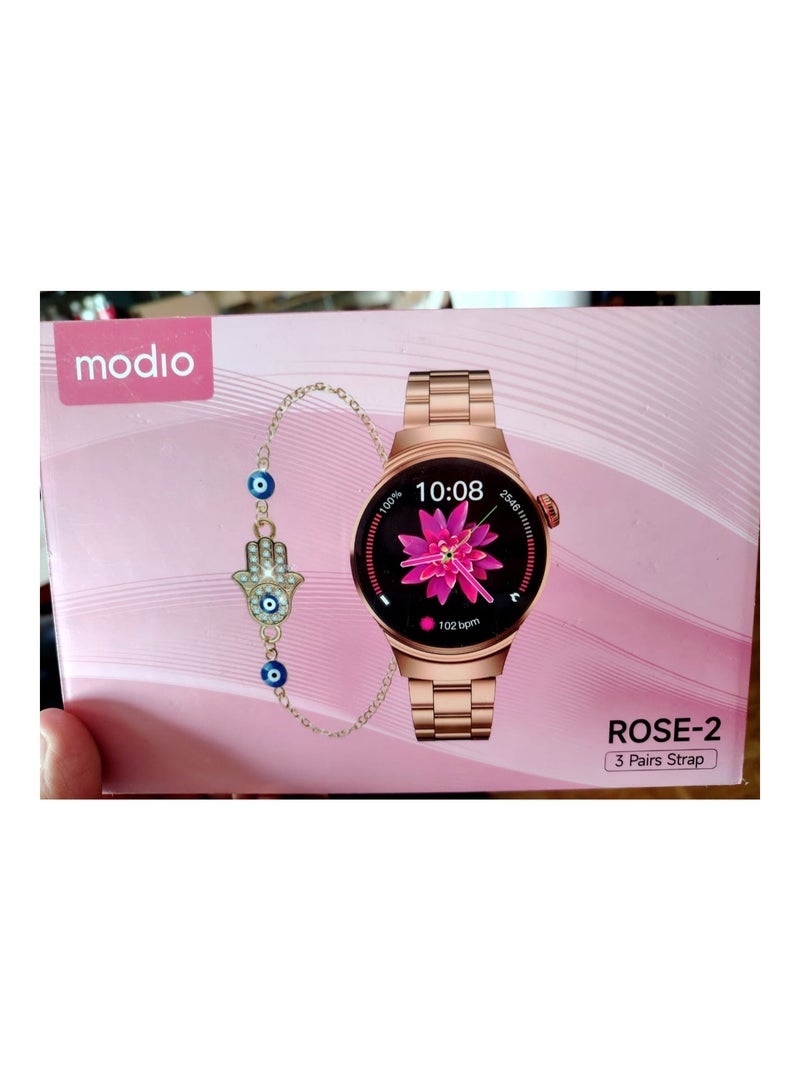 Gorgeous women's Modio watch from Video Ross 2, gold  Three straps and a bracelet for women in a wonderful shape  - Image 2