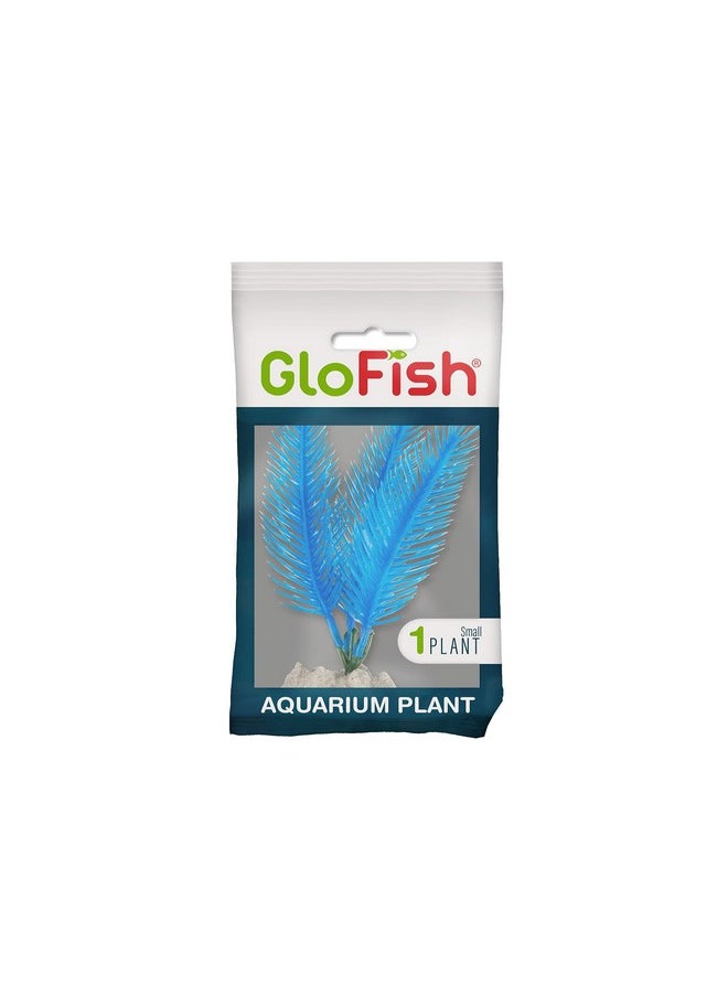 جلو فيش نبات فلوري صغير من GloFish، أزرق، ديكور حوض السمك، يضيء تحت مصابيح LED زرقاء  - Image 1