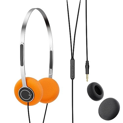 iKF Y3 Wired Headphones, Retro Classic Headset, Adjustable Headband, 3.5mm Jack, Lightweight, Replaceable Orange Ear Pads 80S 90S Y2K Old School Suitable for Computer/PC/Laptop/CD Player - Image 1