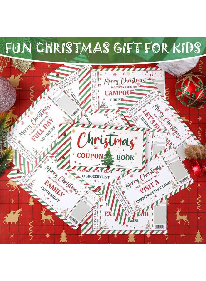 JULEASEL Fun Christmas Coupon Book for Kids- Unique Christmas-Gifts from Parents, Personalized Xmas Presents for Kiddos | 20 Xmas Themed Coupons +10 Fillable Blank Cards, Christmas Design - Image 2
