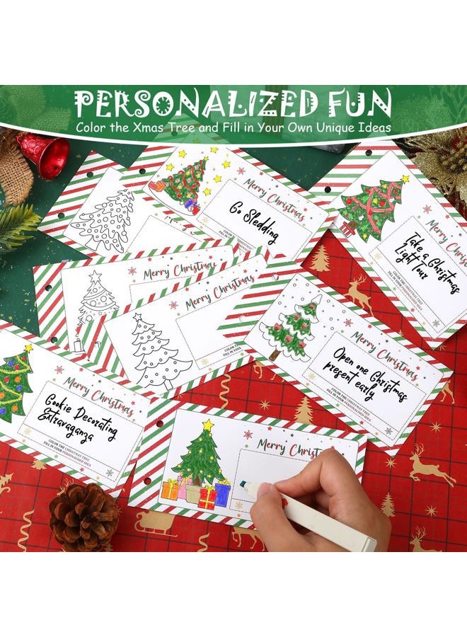 JULEASEL Fun Christmas Coupon Book for Kids- Unique Christmas-Gifts from Parents, Personalized Xmas Presents for Kiddos | 20 Xmas Themed Coupons +10 Fillable Blank Cards, Christmas Design - Image 3
