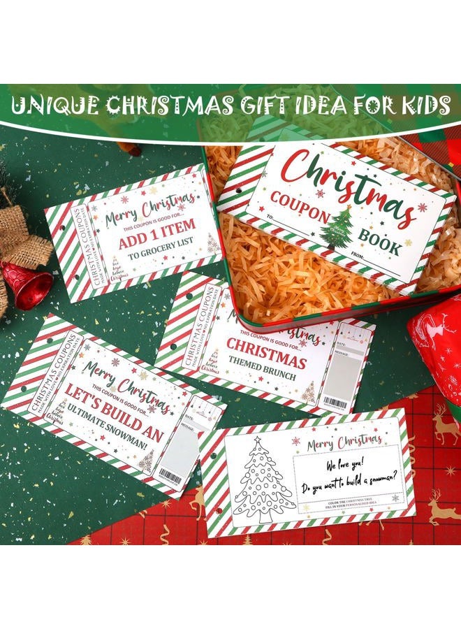 JULEASEL Fun Christmas Coupon Book for Kids- Unique Christmas-Gifts from Parents, Personalized Xmas Presents for Kiddos | 20 Xmas Themed Coupons +10 Fillable Blank Cards, Christmas Design - Image 4