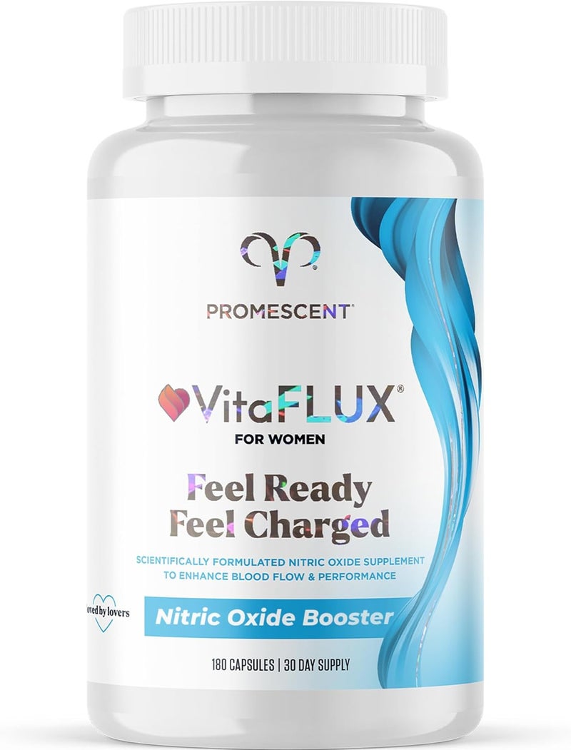 Promescent VitaFLUX Womens Nitric Oxide Booster Supplement Boost Energy  Performance  Therapeutic Dose of Essential Amino Acids L Arginine L Citrulline L Carnitine Zinc 180 Capsules - Image 1