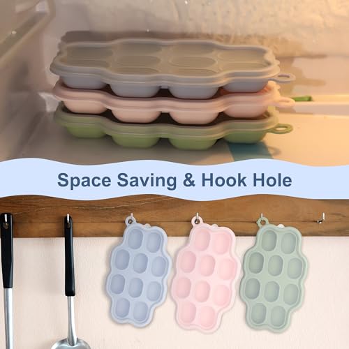 KingKam Silicone Nibble Freezer Tray (3 Pack), Kingkam Baby Breastmilk Popsicle Molds, Baby Fruit Feeder Teether Tray, Breast Milk Teether Pop Maker for Homemade Baby Food - Image 5