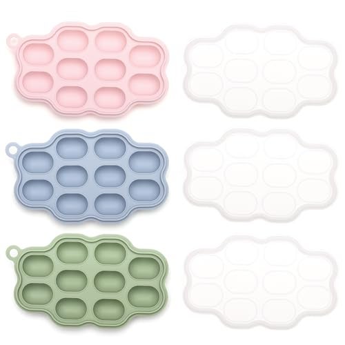 KingKam Silicone Nibble Freezer Tray (3 Pack), Kingkam Baby Breastmilk Popsicle Molds, Baby Fruit Feeder Teether Tray, Breast Milk Teether Pop Maker for Homemade Baby Food - Image 1
