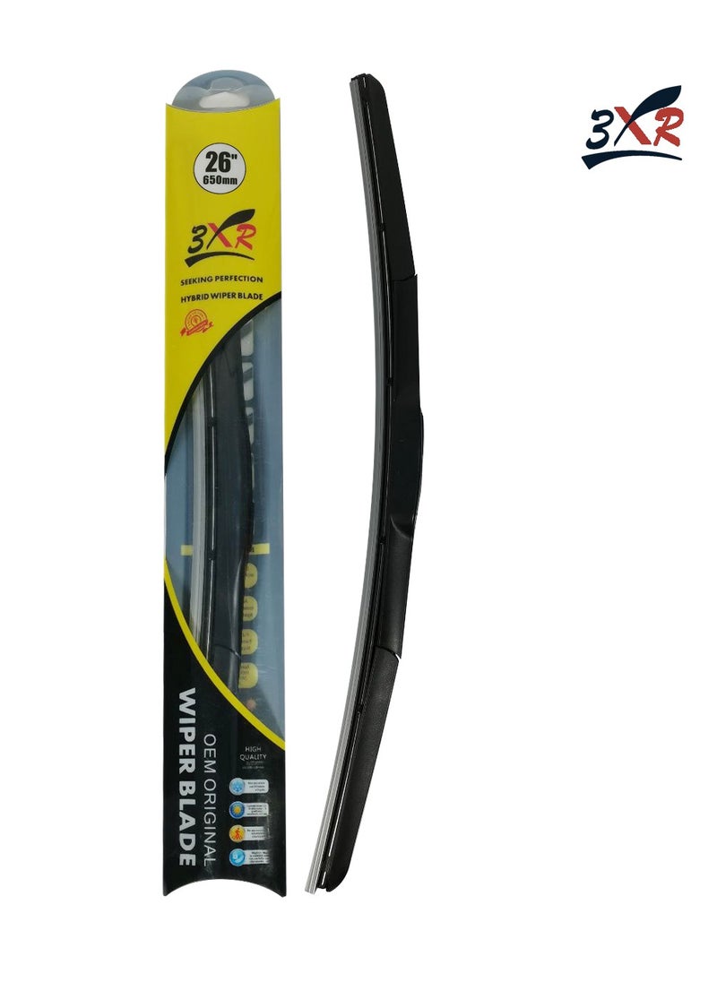 3XR - 3XR Car Wiper Blade Premium Model 26 inch 650mm Hybrid Wiper Blade All Season Universal Car Wiper Blade 1 Pcs - Image 1