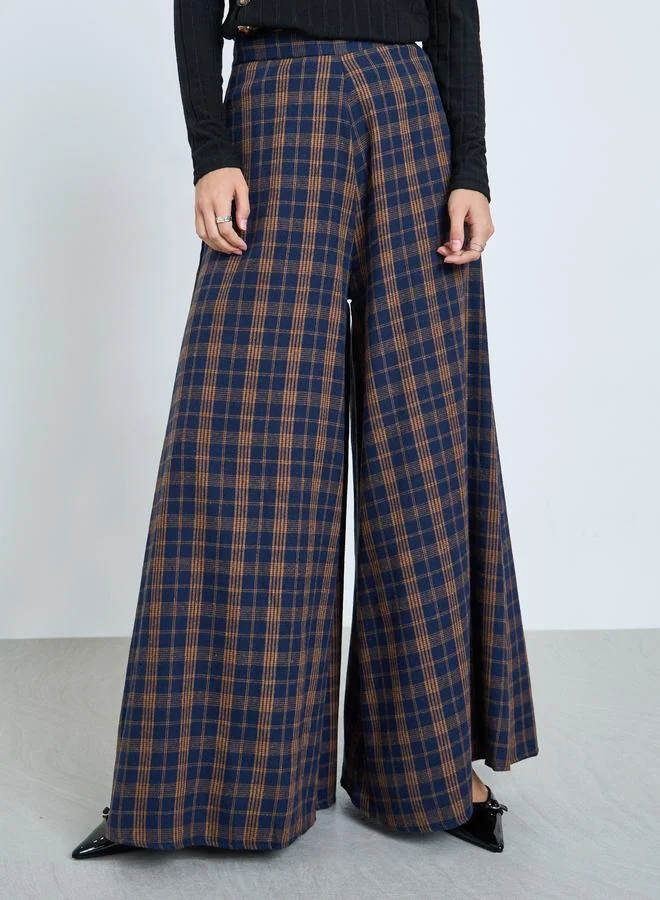 Take Two Women Checked Wide Leg Pant
