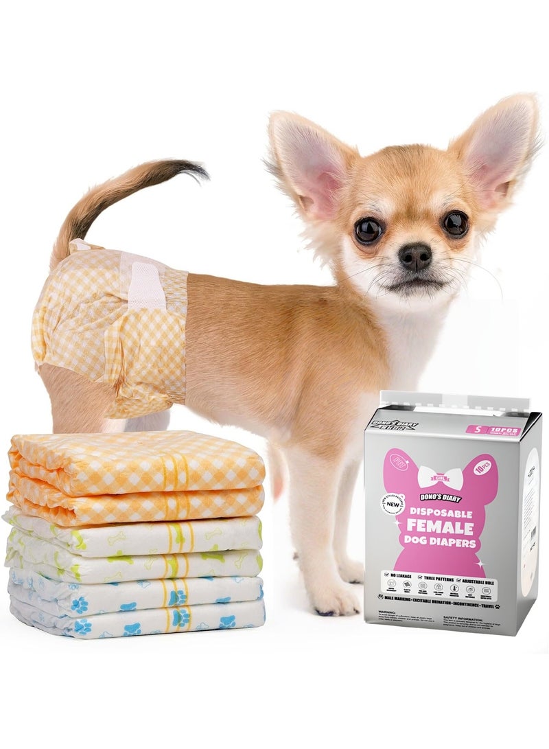 MissTiara Disposable Dog Diapers Female with Wetness Indicator, Disposable Doggie Diapers for Female Dogs in Heat, Super Absorbent Puppy and Kitten Doggie Diapers Female Size : S Recommend weight: 3-5kg - Image 1