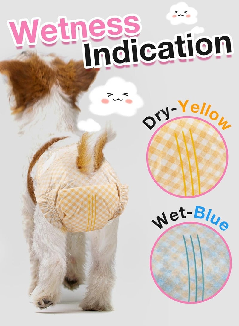 MissTiara Disposable Dog Diapers Female with Wetness Indicator, Disposable Doggie Diapers for Female Dogs in Heat, Super Absorbent Puppy and Kitten Doggie Diapers Female Size : S Recommend weight: 3-5kg - Image 4