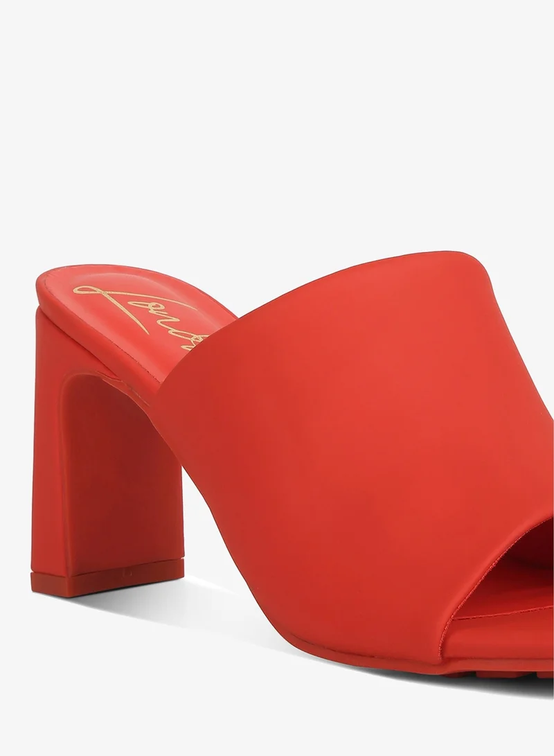 London Rag ORANGE Slip-On Mid Heel Sandals in Orange for Women | Best Price UAE