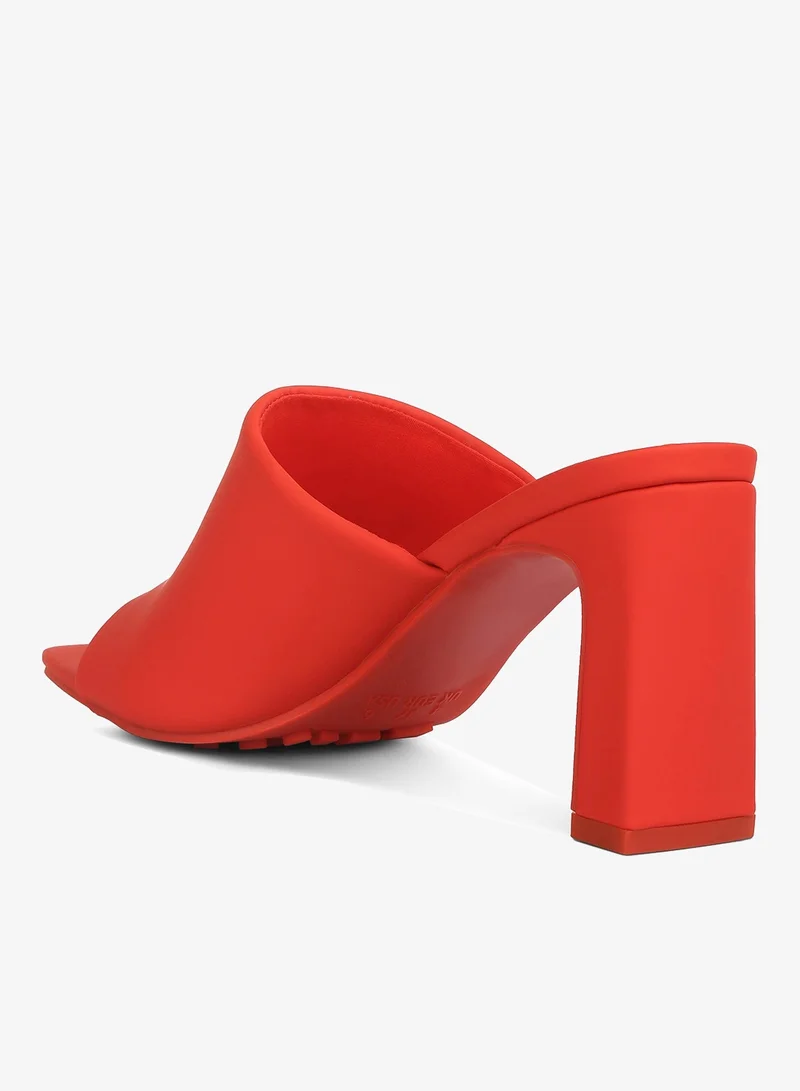 London Rag ORANGE Slip-On Mid Heel Sandals in Orange for Women | Best Price UAE