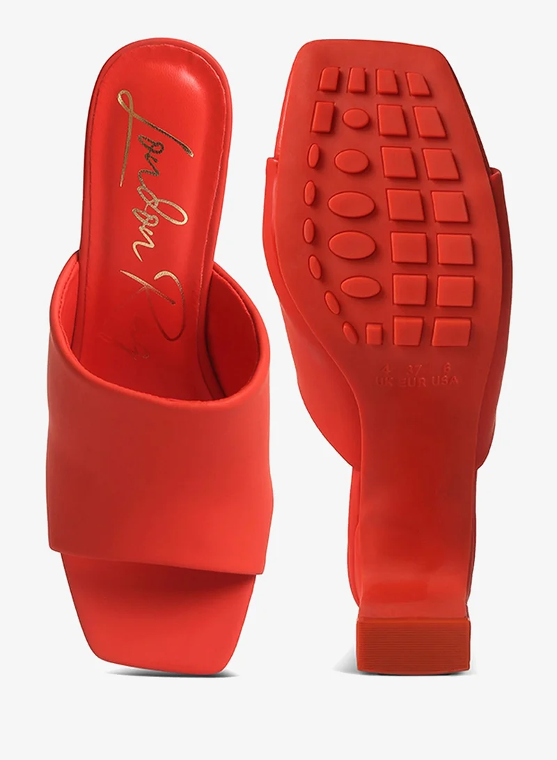 London Rag ORANGE Slip-On Mid Heel Sandals in Orange for Women | Best Price UAE