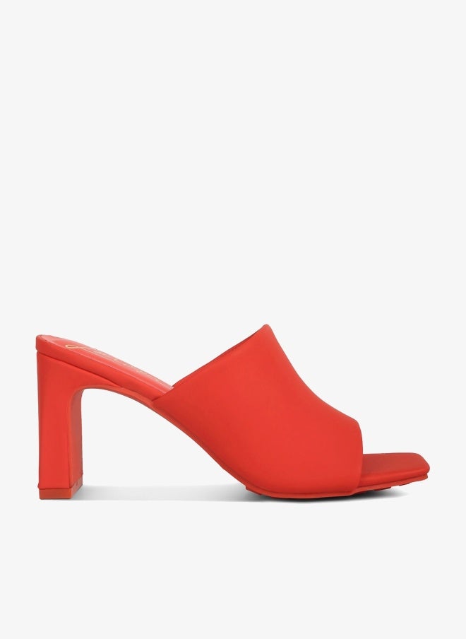 London Rag Slip-On Mid Heel Sandals in Orange - Image 1
