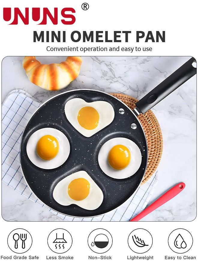 UNUNS NonStick Egg Frying Pan,4-Cup Fried Pan,Cooker with Spatula and Brush,Egg Pan Suitable for Gas Stove & Induction Cooker - Image 2