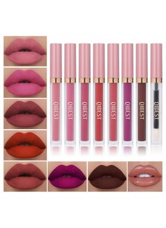 QiBest 7Pcs Matte Liquid Lipstick And 1Pcs Lip Plumper Makeup Setpigmented Waterproof Make Up Gift Lip Gloss Sets Long Wearing Velvet Lip Kit For Teens And Women  - Image 1