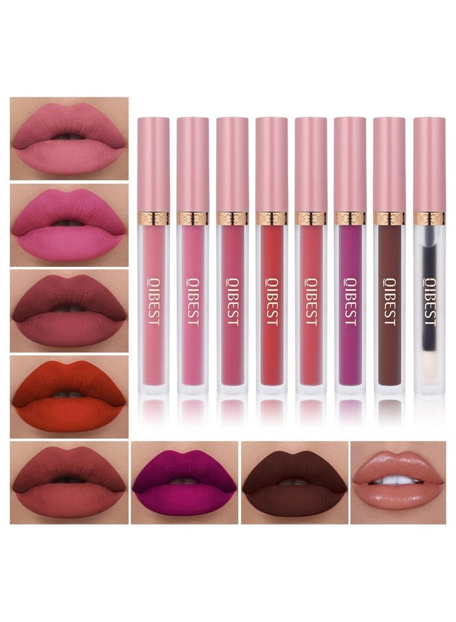 QiBest 7Pcs Matte Liquid Lipstick And 1Pcs Lip Plumper Makeup Setpigmented Waterproof Make Up Gift Lip Gloss Sets Long Wearing Velvet Lip Kit For Teens And Women - Image 2