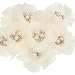 PATIKIL 236 Inch Rhinestone Pearl Chiffon Flower 10 Pcs Sewing Fabric Appliques for DIY Craft Clothing Cards Skirts Dress Headbands Wedding Party Decoration Beige - Image 2
