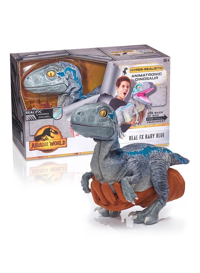 WOW! STUFF Real Fx Baby Blue Ultra-Realistic Animatronic Dinosaur - Protect, Lunge, Battle And Bite Action - Image 1