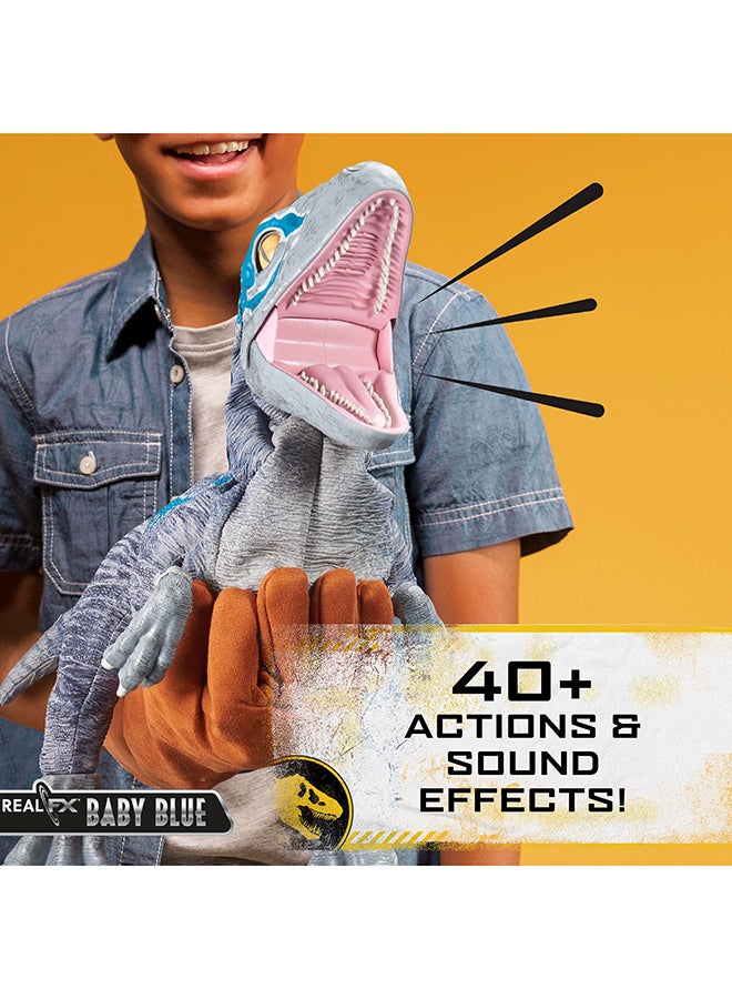 WOW! STUFF Real Fx Baby Blue Ultra-Realistic Animatronic Dinosaur - Protect, Lunge, Battle And Bite Action - Image 4