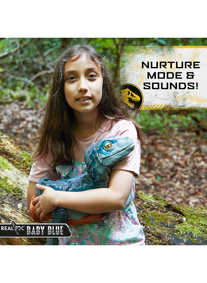 WOW! STUFF Real Fx Baby Blue Ultra-Realistic Animatronic Dinosaur - Protect, Lunge, Battle And Bite Action - Image 2