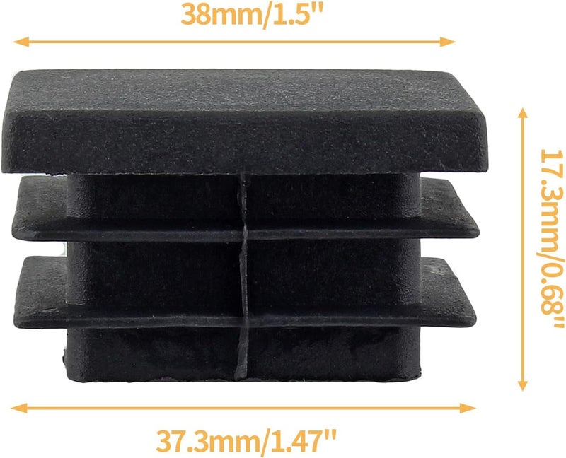 Uenhoy 30 Pcs 1-1/2" Square Plastic Plugs Insert End Caps Black Tubing End Caps for Square Tube, Chair Legs, Fence - Image 3