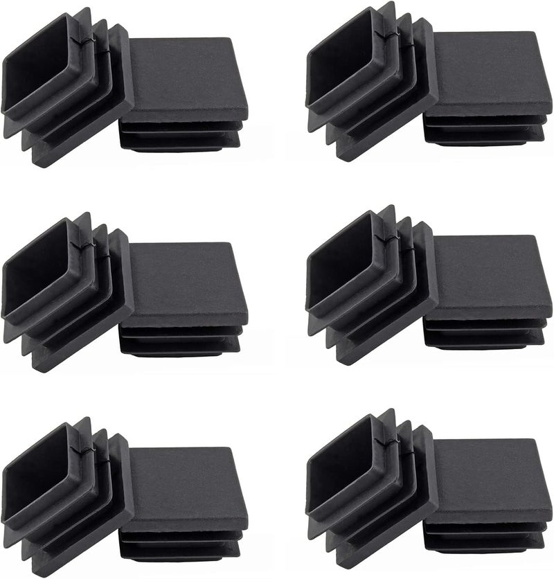 Uenhoy 30 Pcs 1-1/2" Square Plastic Plugs Insert End Caps Black Tubing End Caps for Square Tube, Chair Legs, Fence - Image 1