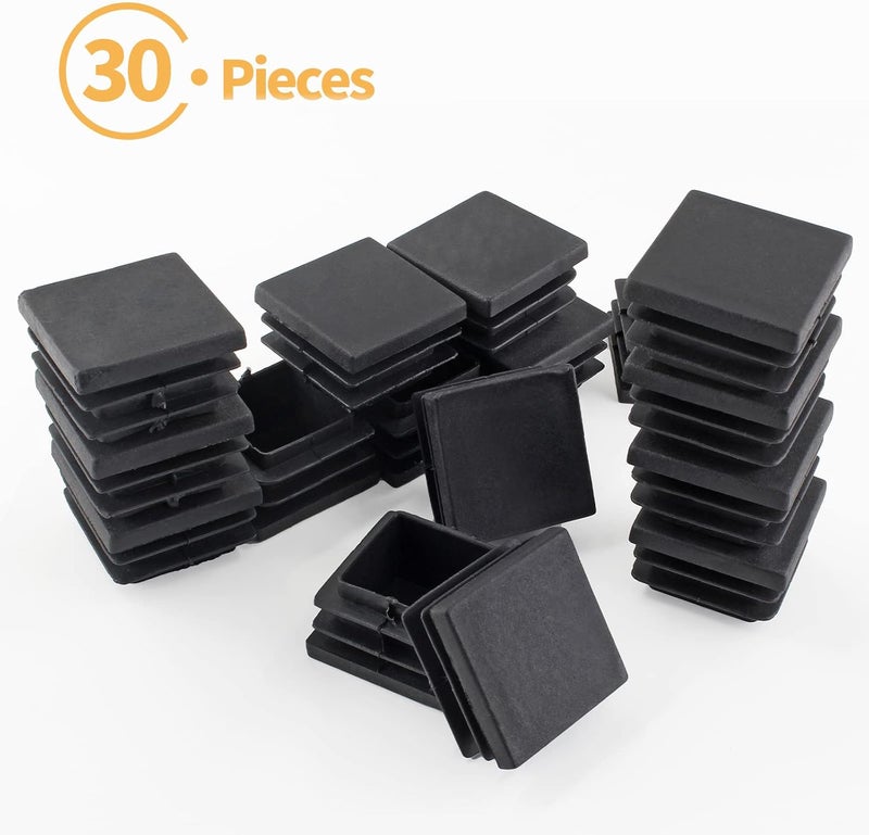 Uenhoy 30 Pcs 1-1/2" Square Plastic Plugs Insert End Caps Black Tubing End Caps for Square Tube, Chair Legs, Fence - Image 2