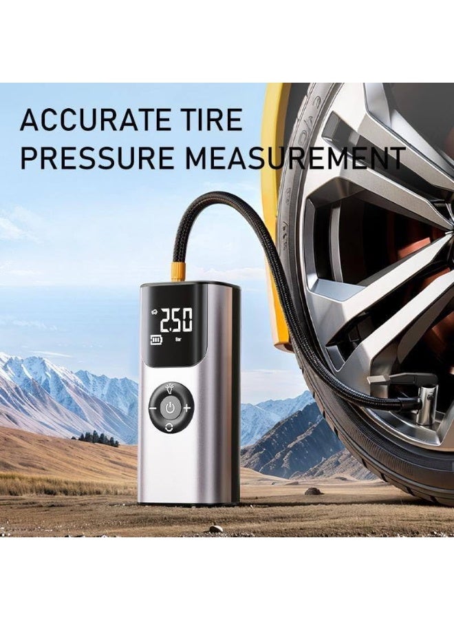 This 70W high-voltage tire inflator for cars, scooters, and bicycles features an easy-to-use digital display that provides accurate, real-time tire pressure readings. - Image 2