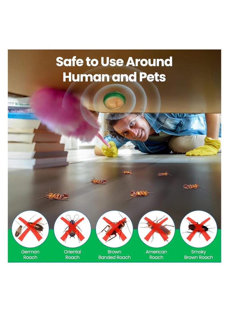 24 Pcs Cockroach Gel Killer - Natural, Roach Killer Gel for Indoor/Outdoor, Cockroach Bait Stations/Cockroach Trap Effectively Roach Contro - Group Spread for Small & Large Roaches - Image 4