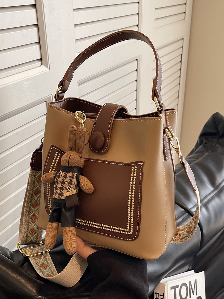 Retro High-End Bag Women'S Korean Style Fashionable Shoulder Crossbody Bag Niche Design Portable Bucket - Image 5