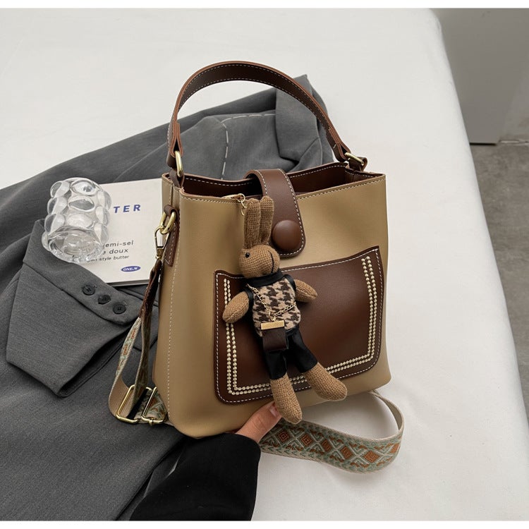 Retro High-End Bag Women'S Korean Style Fashionable Shoulder Crossbody Bag Niche Design Portable Bucket - Image 1