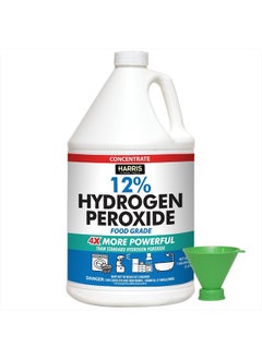 Harris 12% Concentrated Food Grade Hydrogen Peroxide, 128oz, for Kitchen, Bath, Laundry, Home and Garden with Easy Fill Funnel  - Image 1
