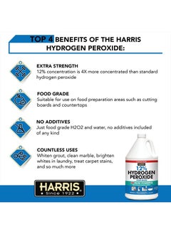 Harris 12% Concentrated Food Grade Hydrogen Peroxide, 128oz, for Kitchen, Bath, Laundry, Home and Garden with Easy Fill Funnel  - Image 5