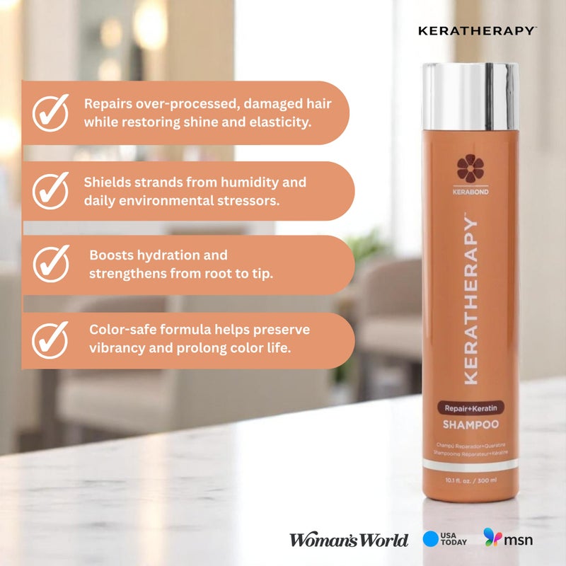 KERATHERAPY Keratin Infused KeratinFIXX Repair Shampoo, Repair Shampoo for Dry, Damaged or Frizzy Hair with Caviar Extract, Clear, 10.14 Fl Oz (Pack of 1) (Look May Vary) - Image 2