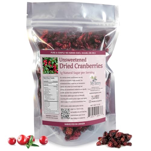 MY BERRY Unsweetened Dried Cranberries | No Added Sugar, Juice or Oils | Canadian Grown | 1g Natural Sugar Per Serving | More Berries Per Ounce Than Sweetened Berries | Woman-Owned Small Company | 3oz - Image 5