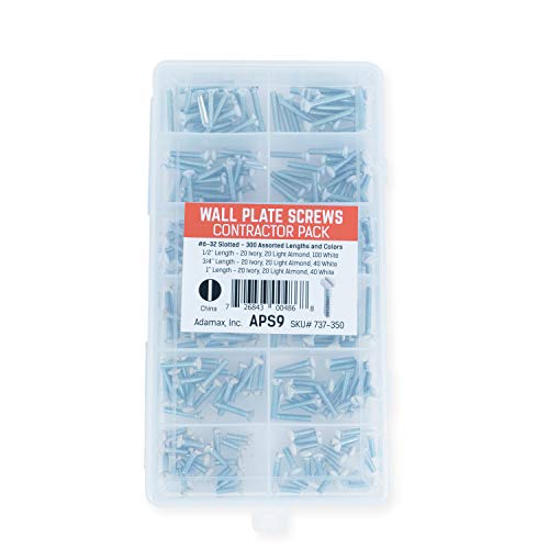 Adamax APS-9 6/32-Inch Slotted Wall Plate Screws,Assorted - Image 1