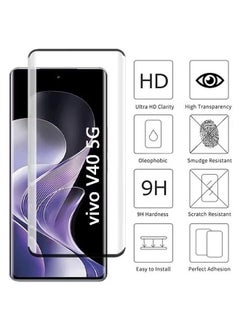 Vivo V40 5G Screen Protector,3D Curved Edge 9H Hardness High Definition Clear Scratch Resistant Bubble Free Anti-Fingerprints,Easy Installation - pzsku/ZD011881323B89AFD4B5CZ/45/_/1733712029/bb33202e-6f53-452a-8aa3-9d4745624319