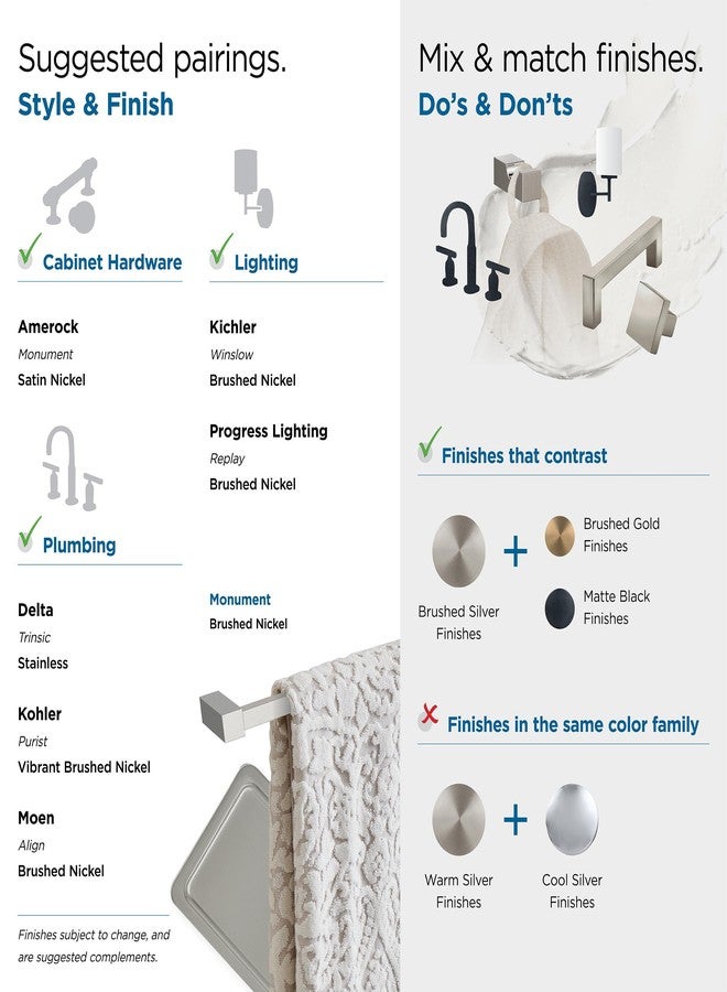 Amerock BH36080G10 | Brushed Nickel Single Robe Hook | 7/8 in. (22 mm) Length Towel Holder | Monument | Towel Hook for Bathroom | Bathroom Hardware | Bath Accessories - Image 5
