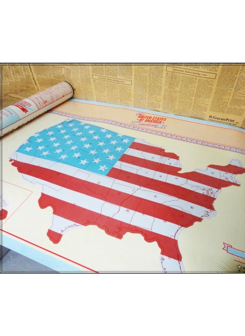 MARGOUN Scratch Off USA Map Travelers Guide Map of The United Stated of America Wall Poster Educational Craft  - Image 3